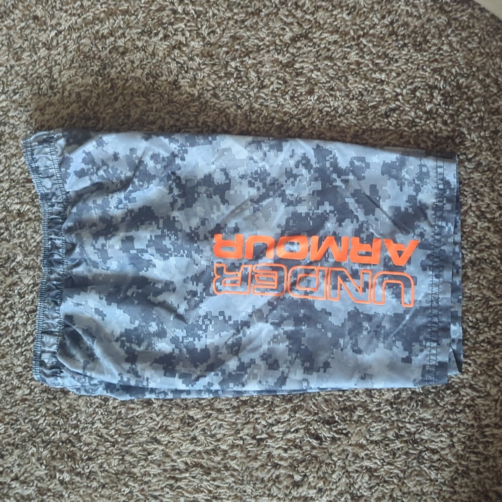 Under Armour Kids Camo Shorts - Gray and Orange